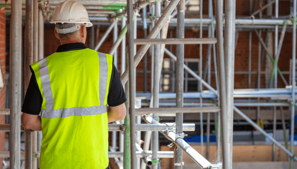 Tradie on site scoping a residential job